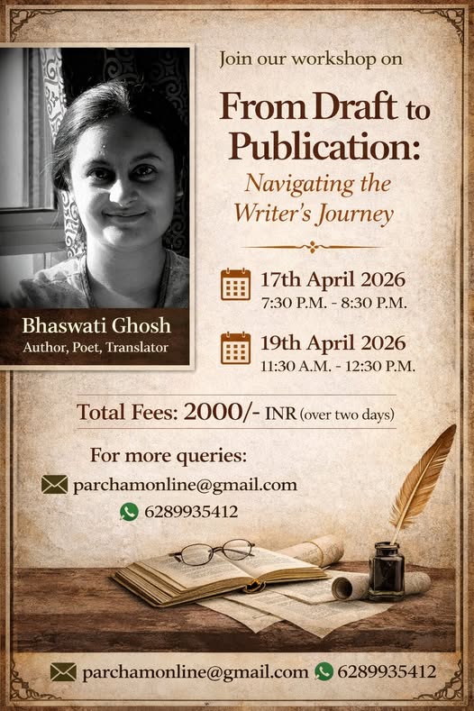 Writing workshop poster with theme: From Draft to Publication: Navigating the Writer's Journey